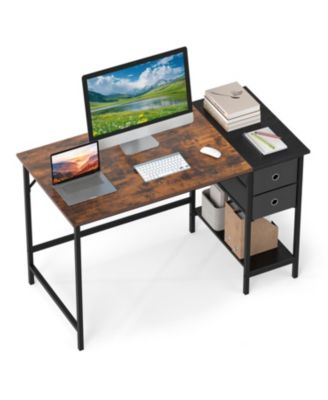 48 in Computer Desk with 2 Fabric Drawers Industrial Home Office Desk