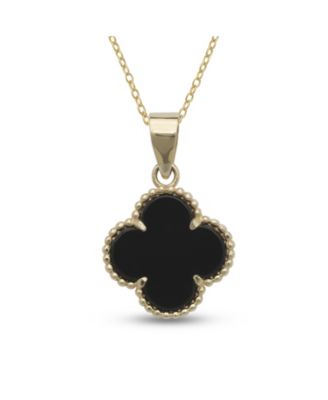 Solid 14k Gold 18 Inch Four-leaf Butterfly Necklace 18x15mm
