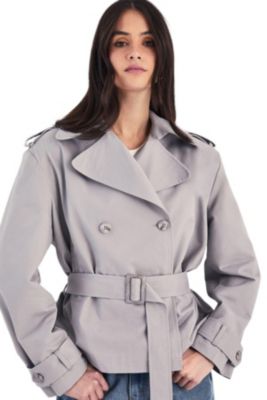 Women's Double Breasted Short Trench Coat