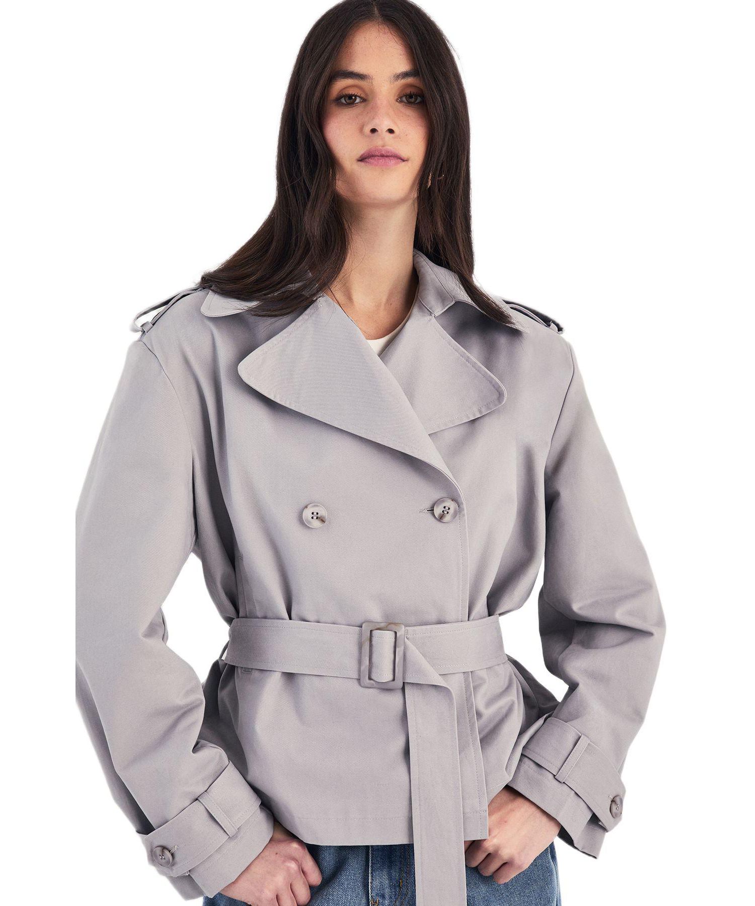Women's Double Breasted Short Trench Coat