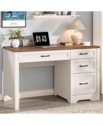 Executive Desk with Ample File Drawer, Large Home Writing Desk