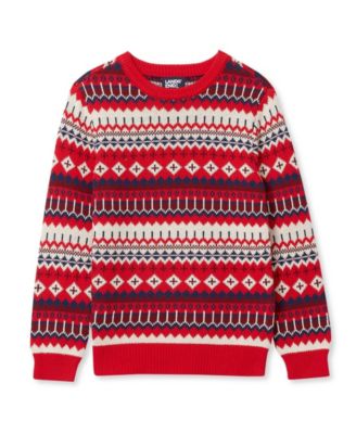 Boys' 4-20 Intarsia Holiday Crewneck Sweater