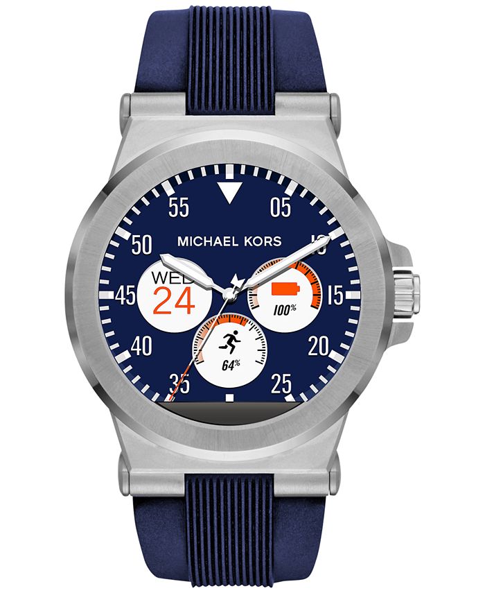 Michael Kors Access Unisex Digital Dylan Navy Silicone Strap Smart Watch 46mm MKT5008 & Reviews