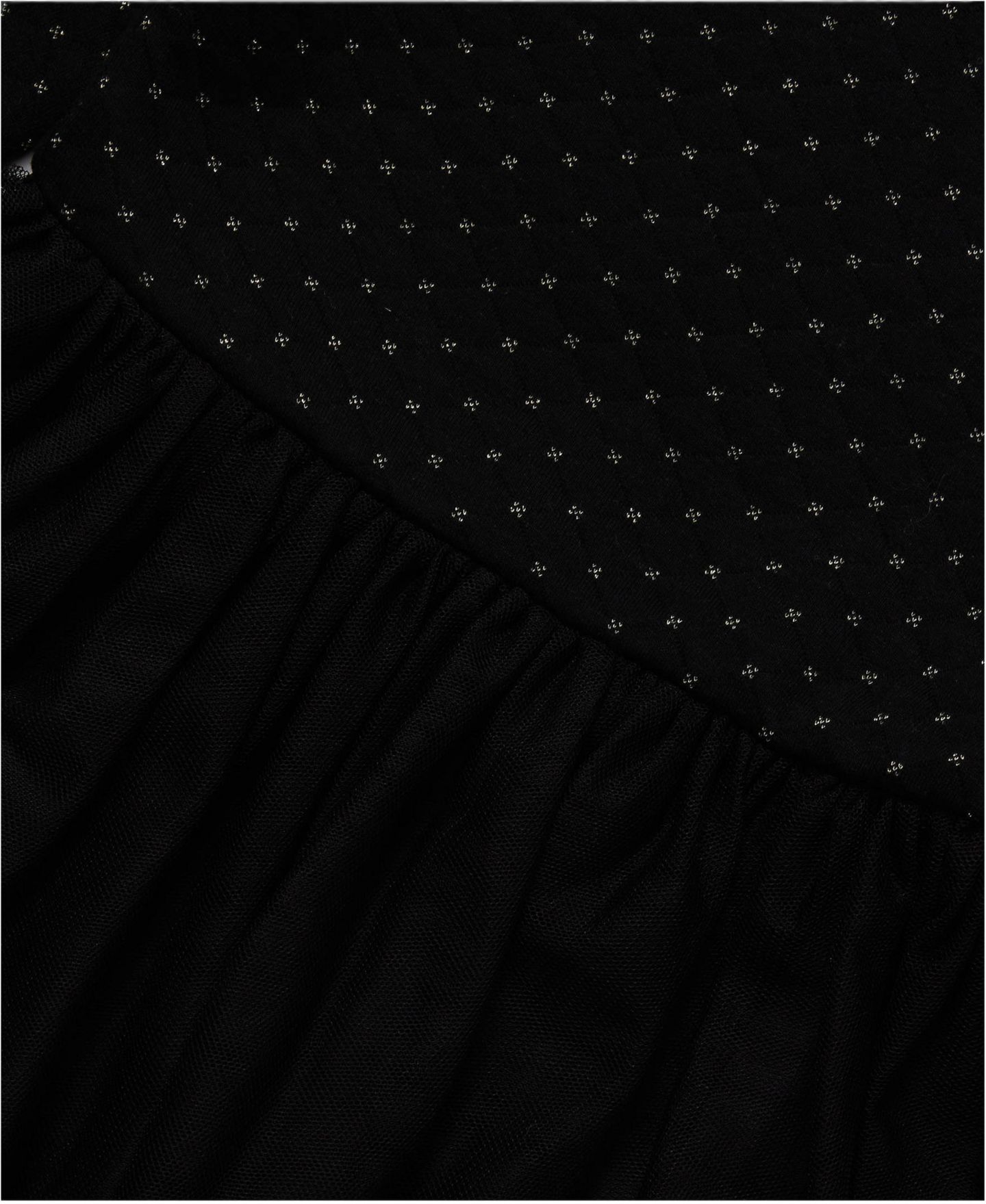 Платье Lands' End Long-Sleeve Mixed-Media Fit & Flare Dress для девочек, цвет: Чёрный — фото 3