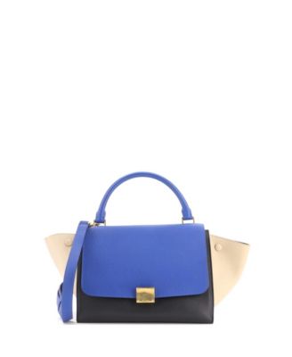 Small Tricolor Leather Trapeze Shoulder Bag