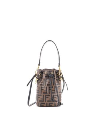 Mini Mon Tresor Bucket Bag Zucca Embossed Leather
