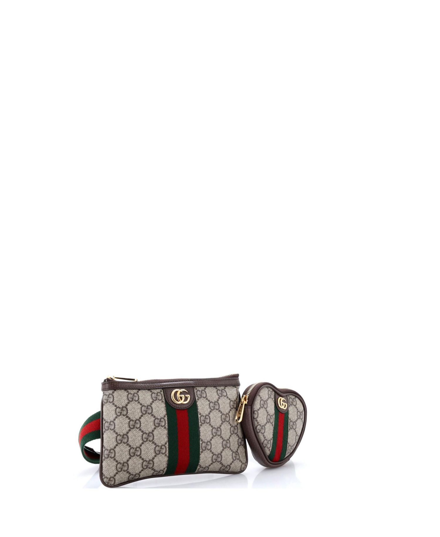 Ophidia Heart Coated-Canvas Belt Bag