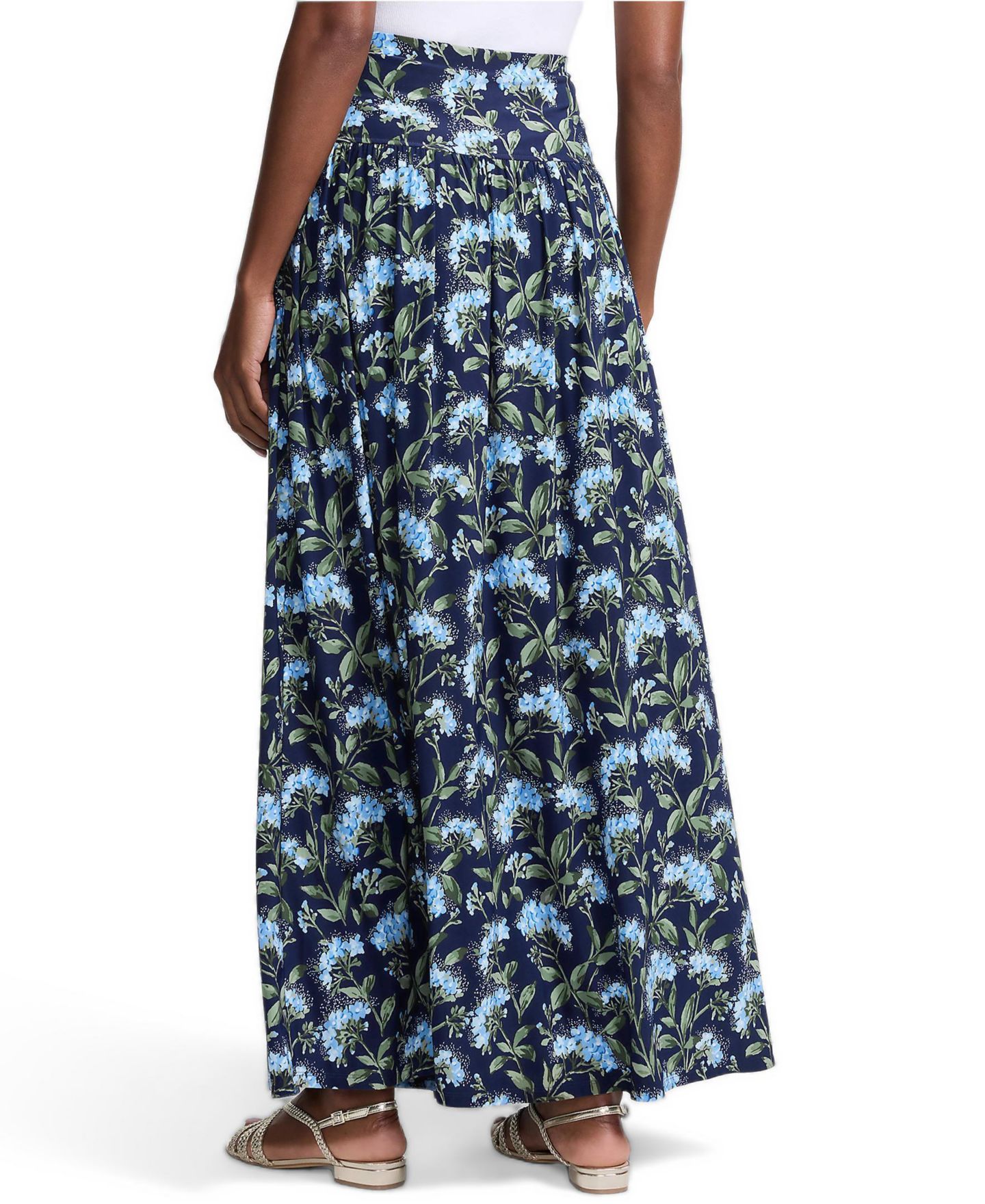 Женская юбка Lands' End Silky Knit Maxi, цвет: Глубокий морской / Синий — фото 2