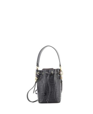 Mini Mon Tresor Bucket Bag Zucca Embossed Leather