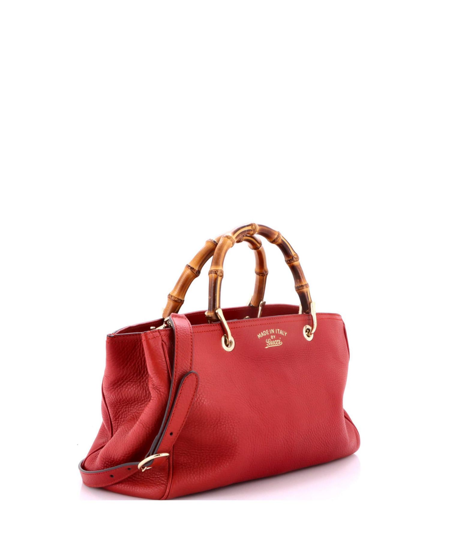 Medium Bamboo Shopper Tote Leather