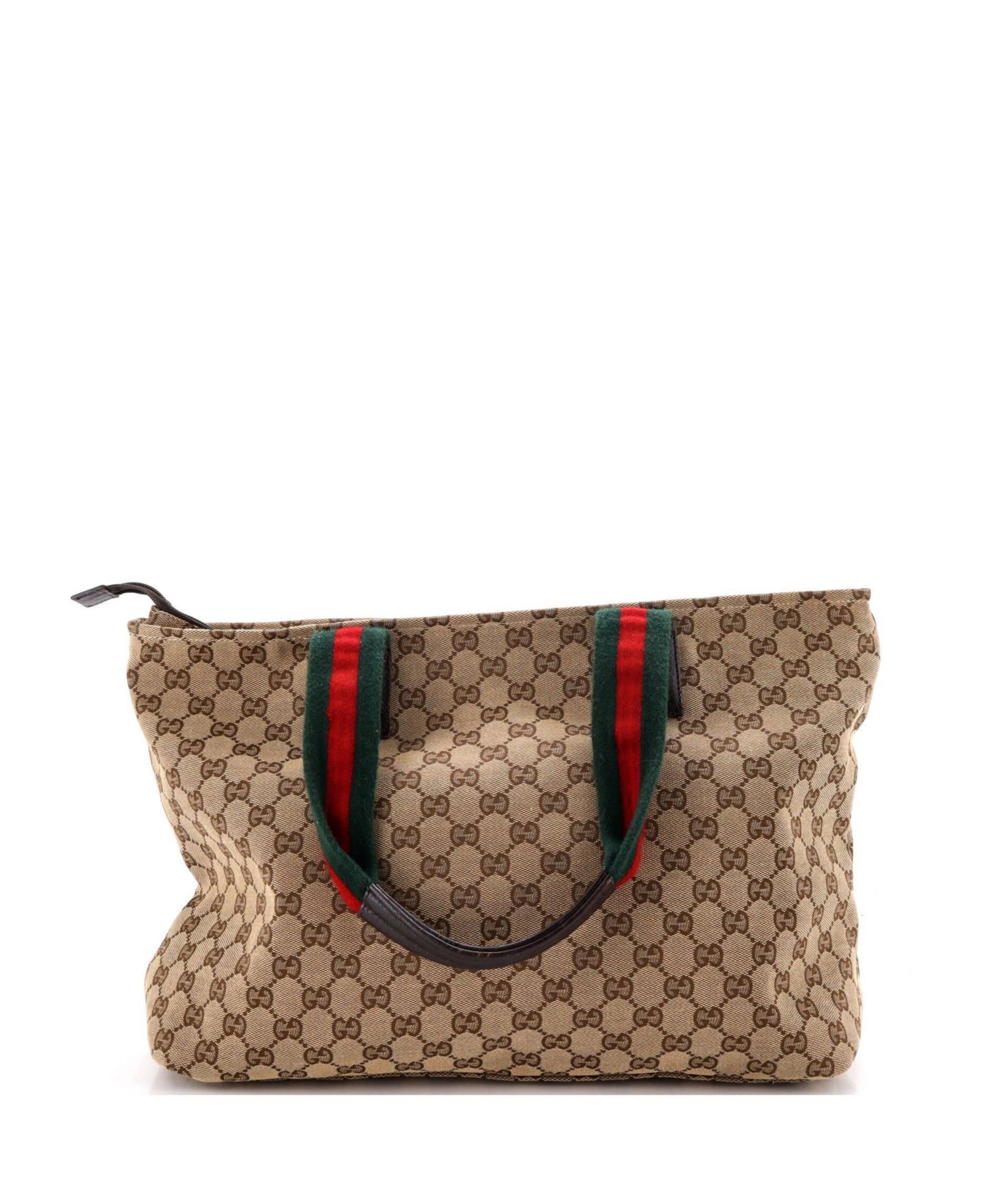 Large Diaper Web Strap Tote GG Canvas