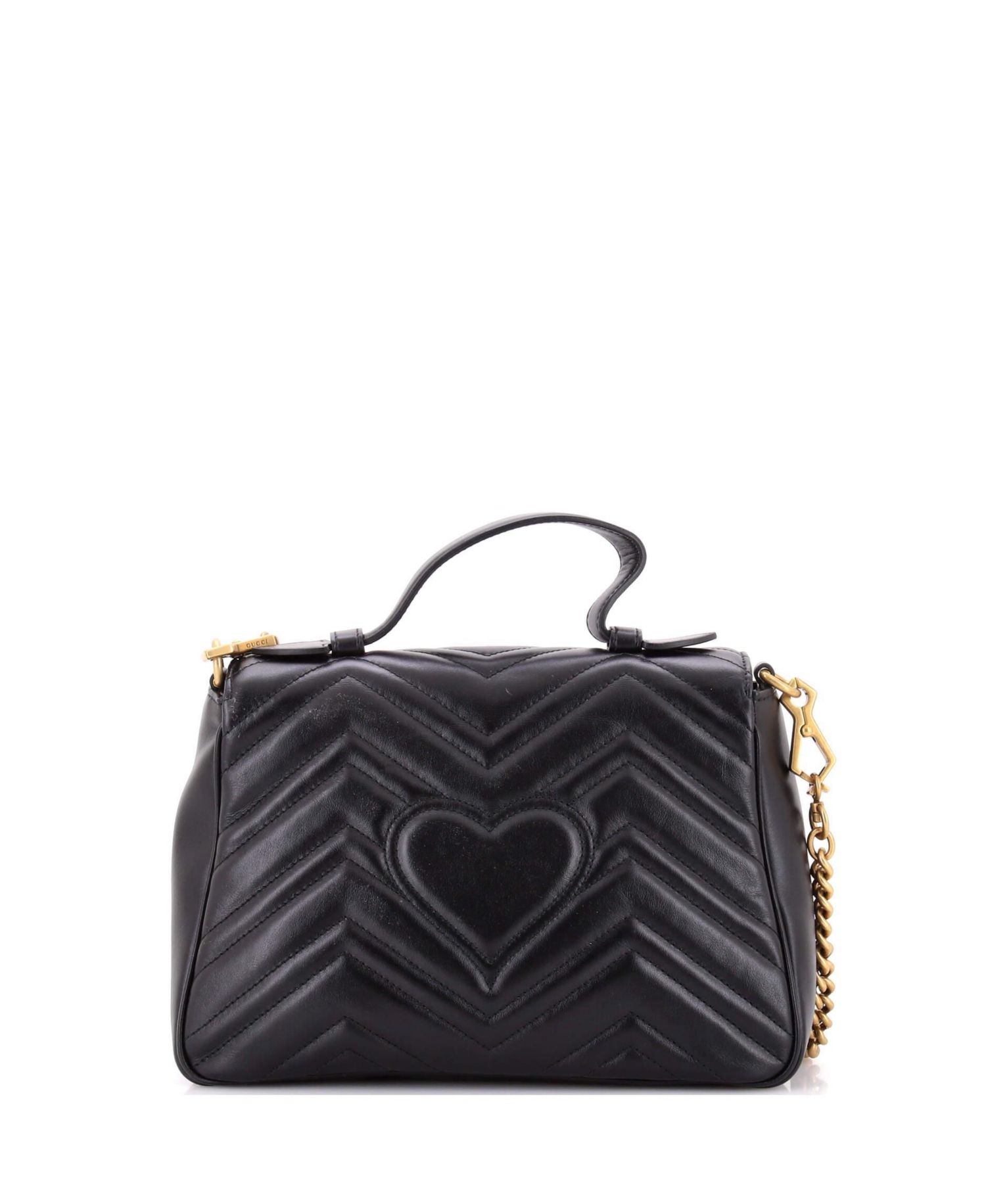 Small GG Marmont Top Handle Flap Bag Matelasse Leather