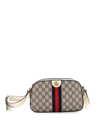 Small Ophidia Camera Shoulder Bag GG Coated Canvas with Leather