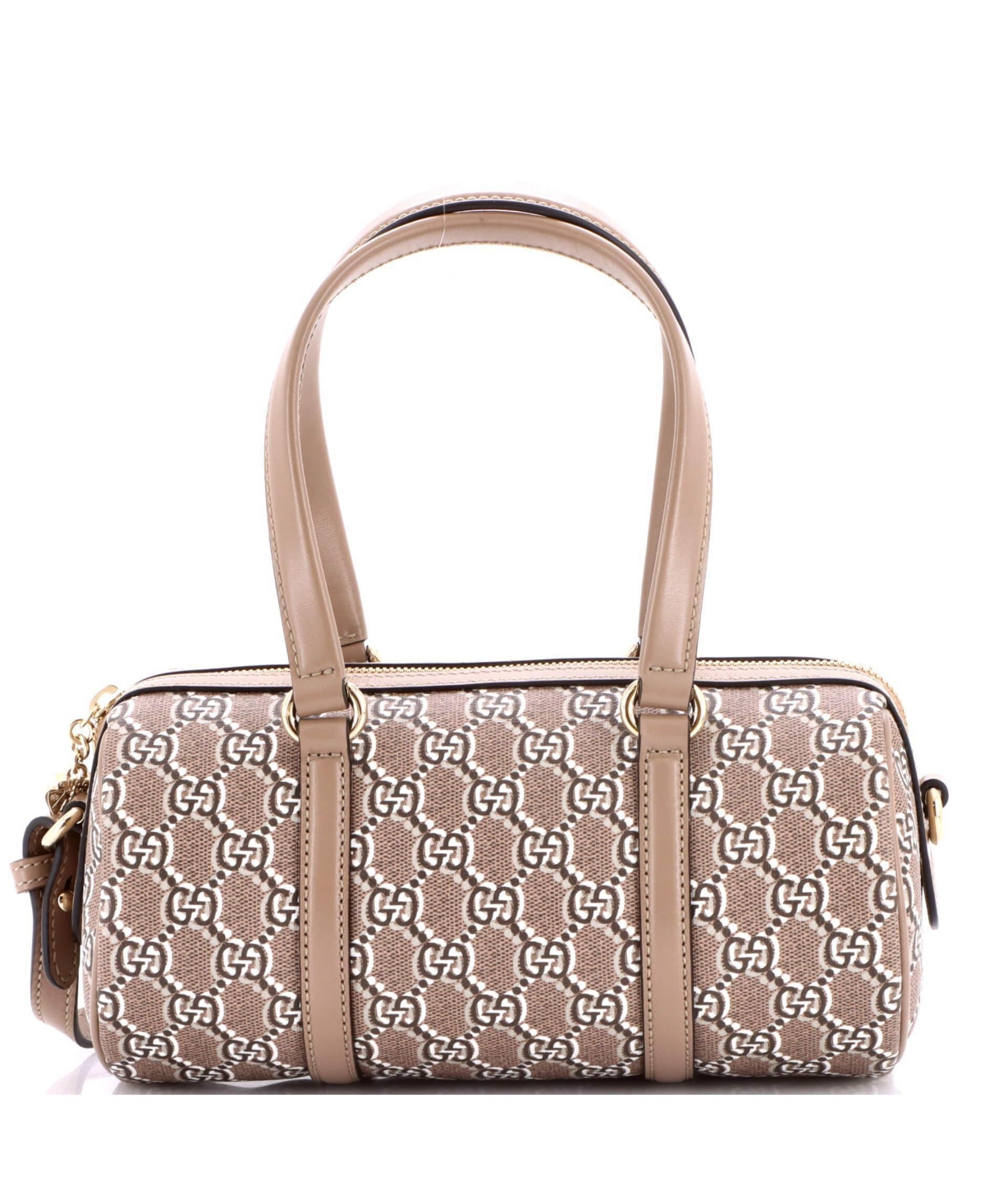 Pre-Owned Gucci Small Convertible Duffle Bag Gg Shadow Coated Canvas - Brown