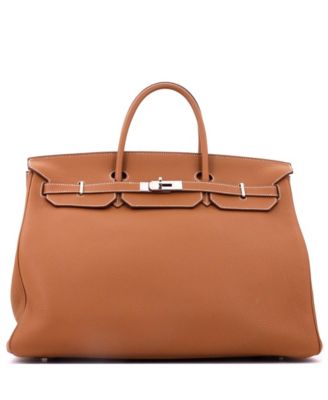 Pre-Owned Hermes Birkin 40 Handbag Brown Togo with Palladium Hardware