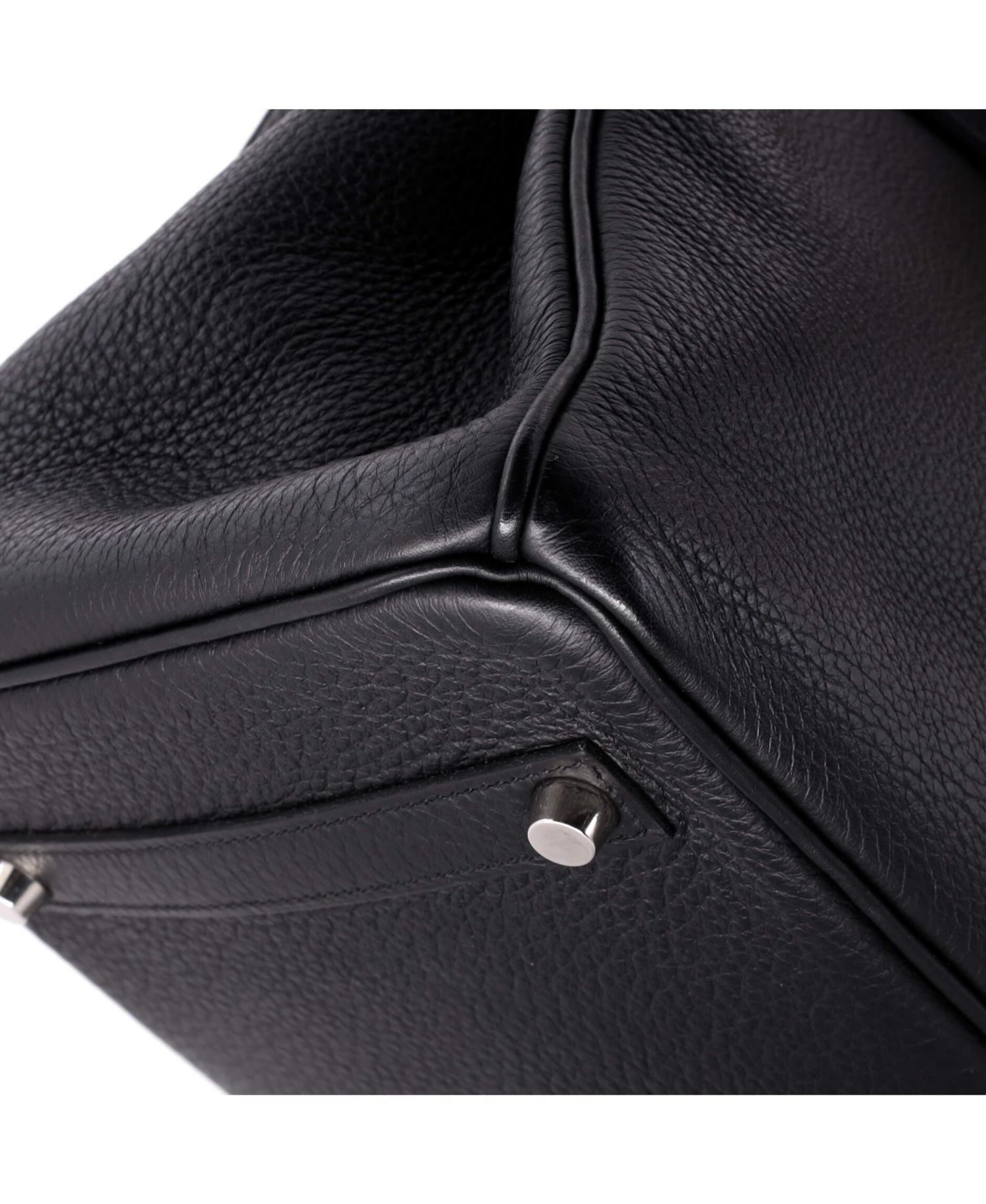 Pre-Owned Hermes Birkin 35 Handbag Black Clemence with Palladium Hardware