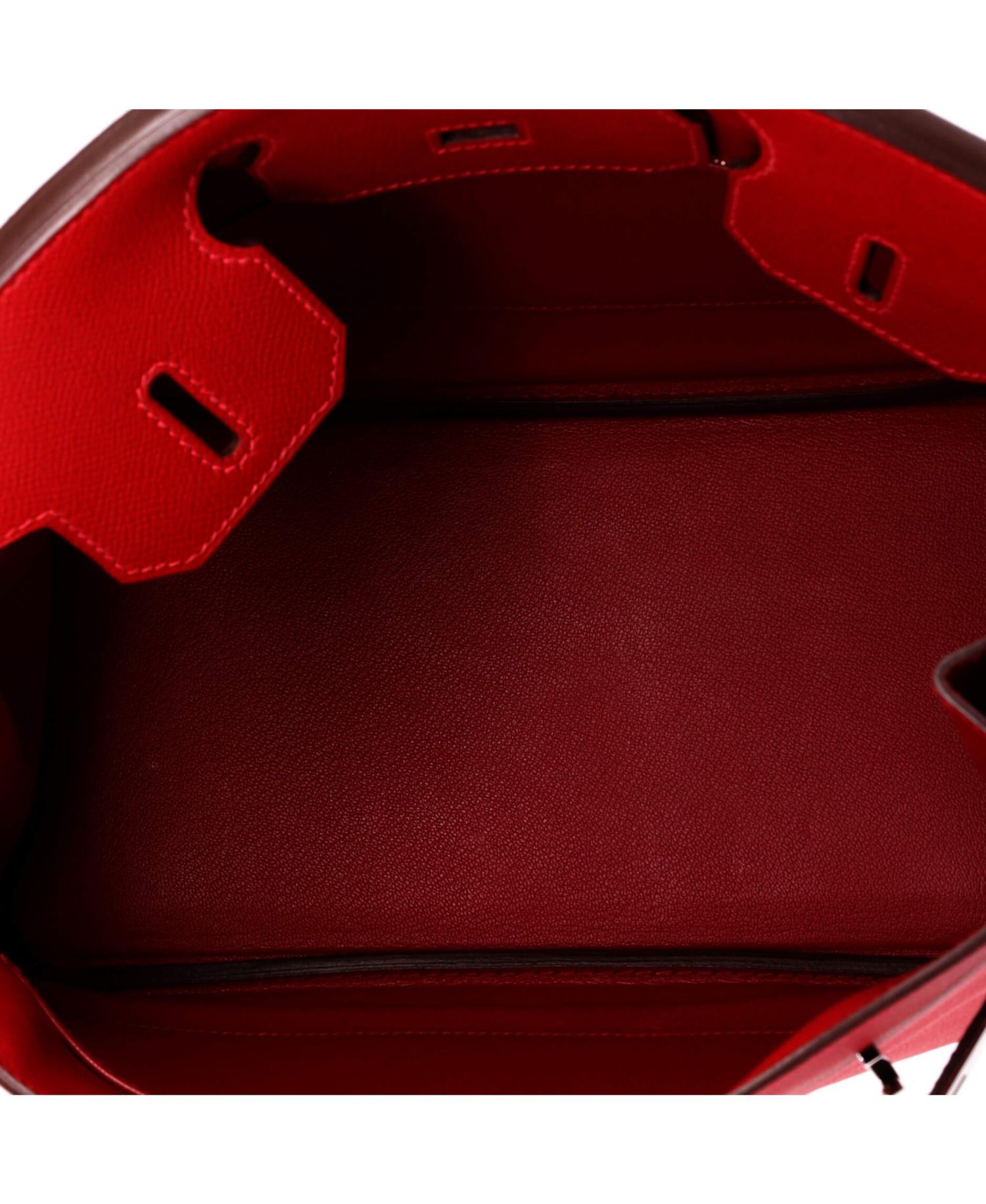 Pre-Owned Hermes Birkin 30 Handbag Red Epsom with Palladium Hardware