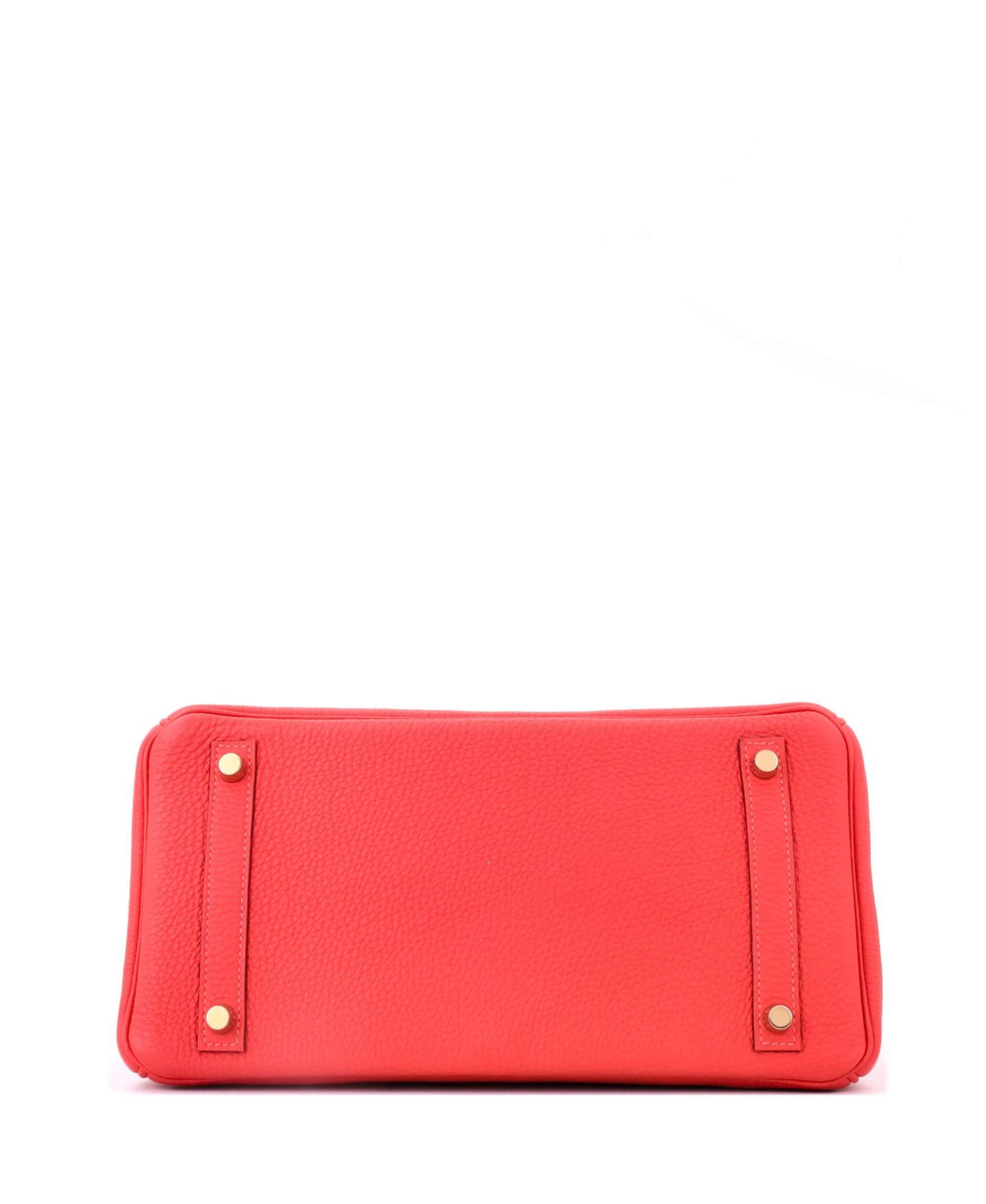 Pre-Owned Hermes Birkin 30 Handbag Red Togo with Gold Hardware