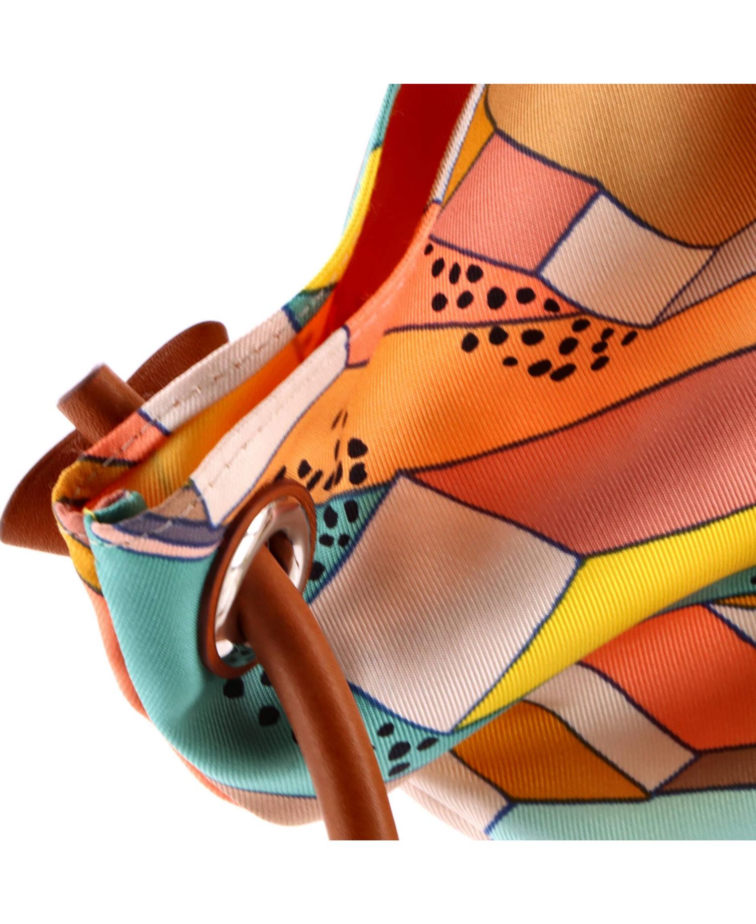 Pre-Owned Hermes PM Silky City Bag Printed Silk and Leather