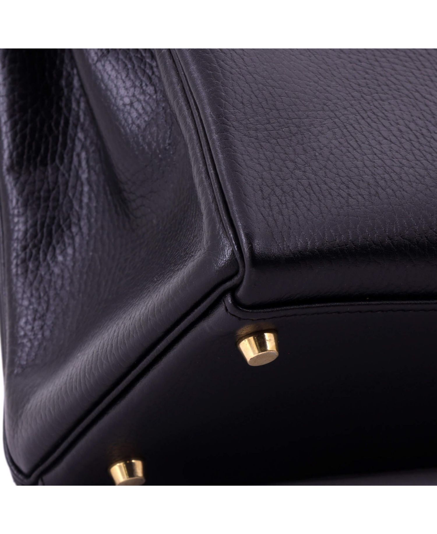 Pre-Owned Hermes Kelly 35 Handbag Black Ardennes with Gold Hardware