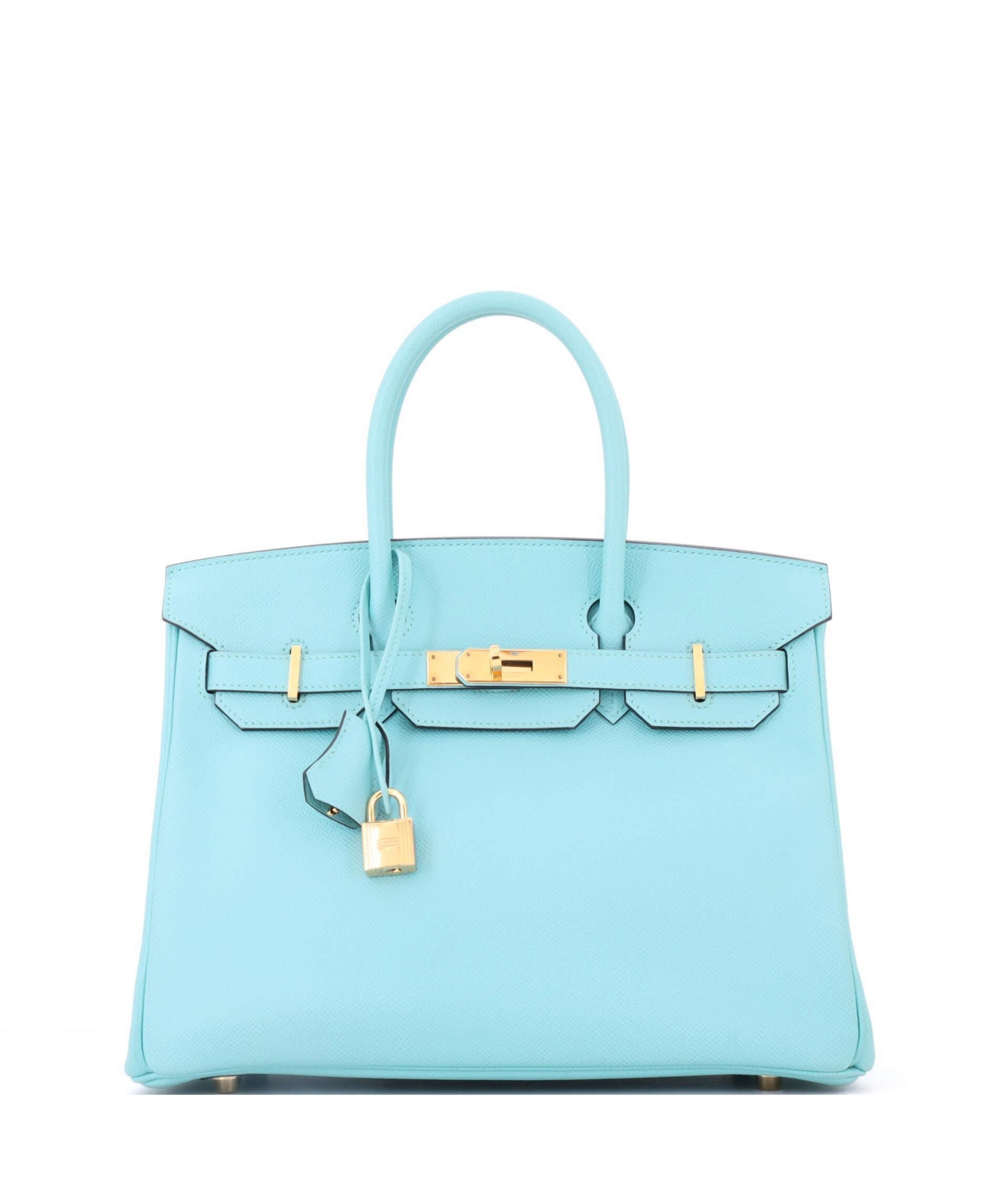 Pre-Owned Hermes Birkin 30 Handbag Blue Epsom with Gold Hardware - Blue