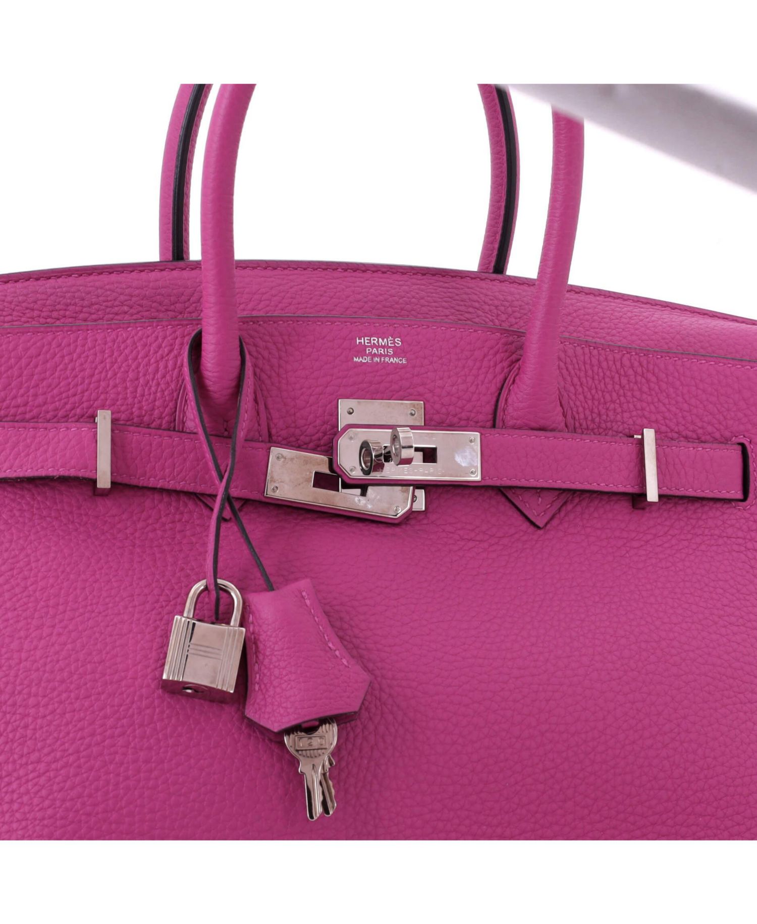 Pre-Owned Hermes Birkin 30 Handbag Pink Togo with Palladium Hardware