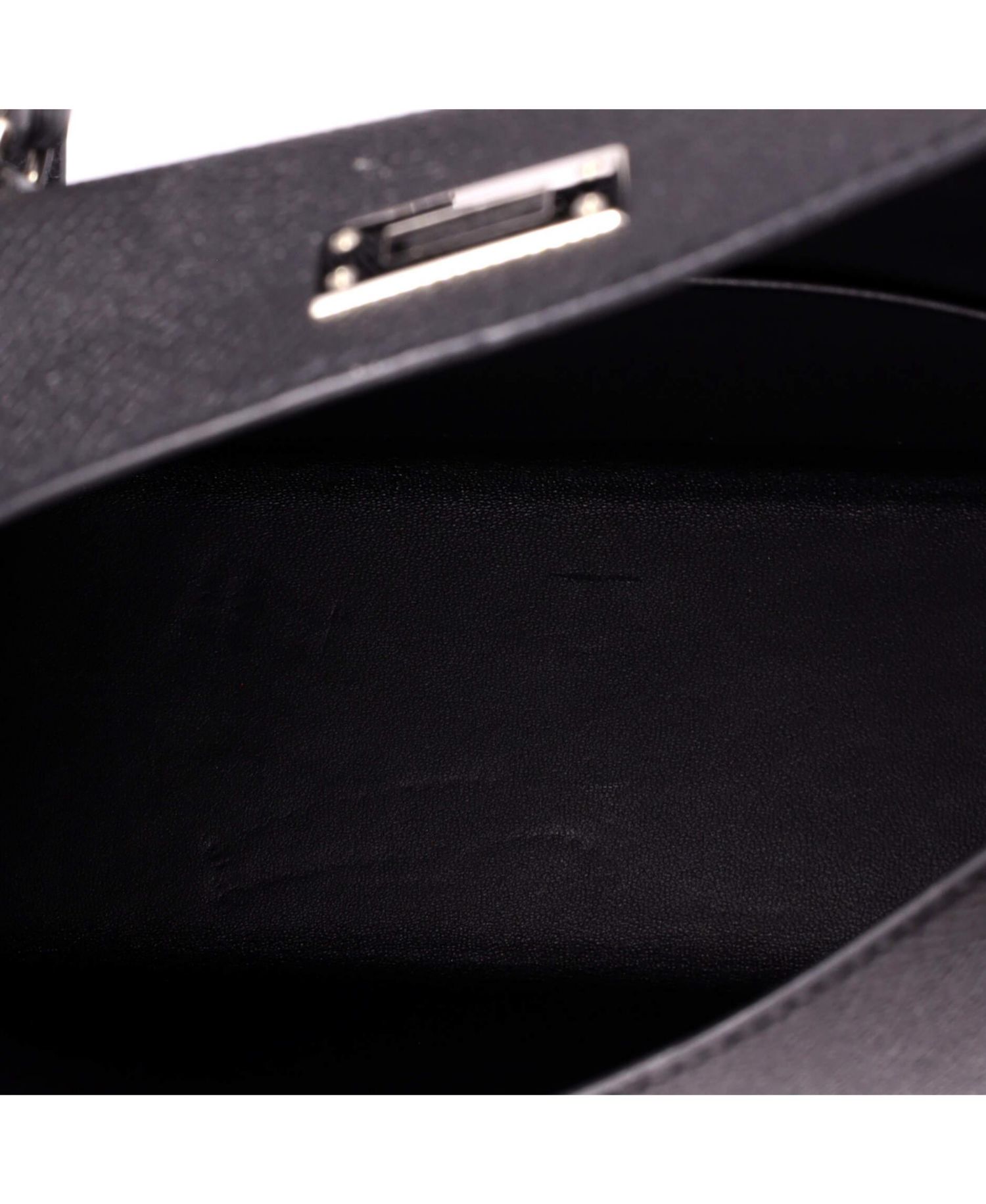 Pre-Owned Hermes Kelly 20 Handbag Black Epsom with Palladium Hardware