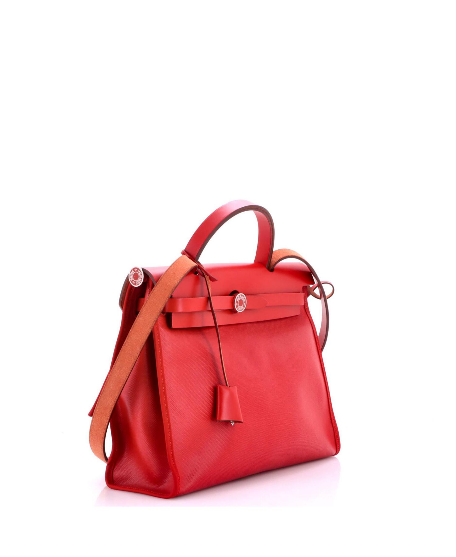 Pre-Owned Hermes 31 Herbag Zip Berline Vache Canvas and Leather