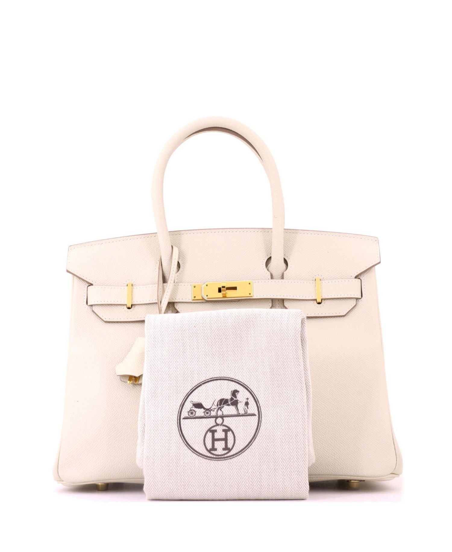 Pre-Owned Hermes Birkin 30 Handbag Light Epsom with Gold Hardware