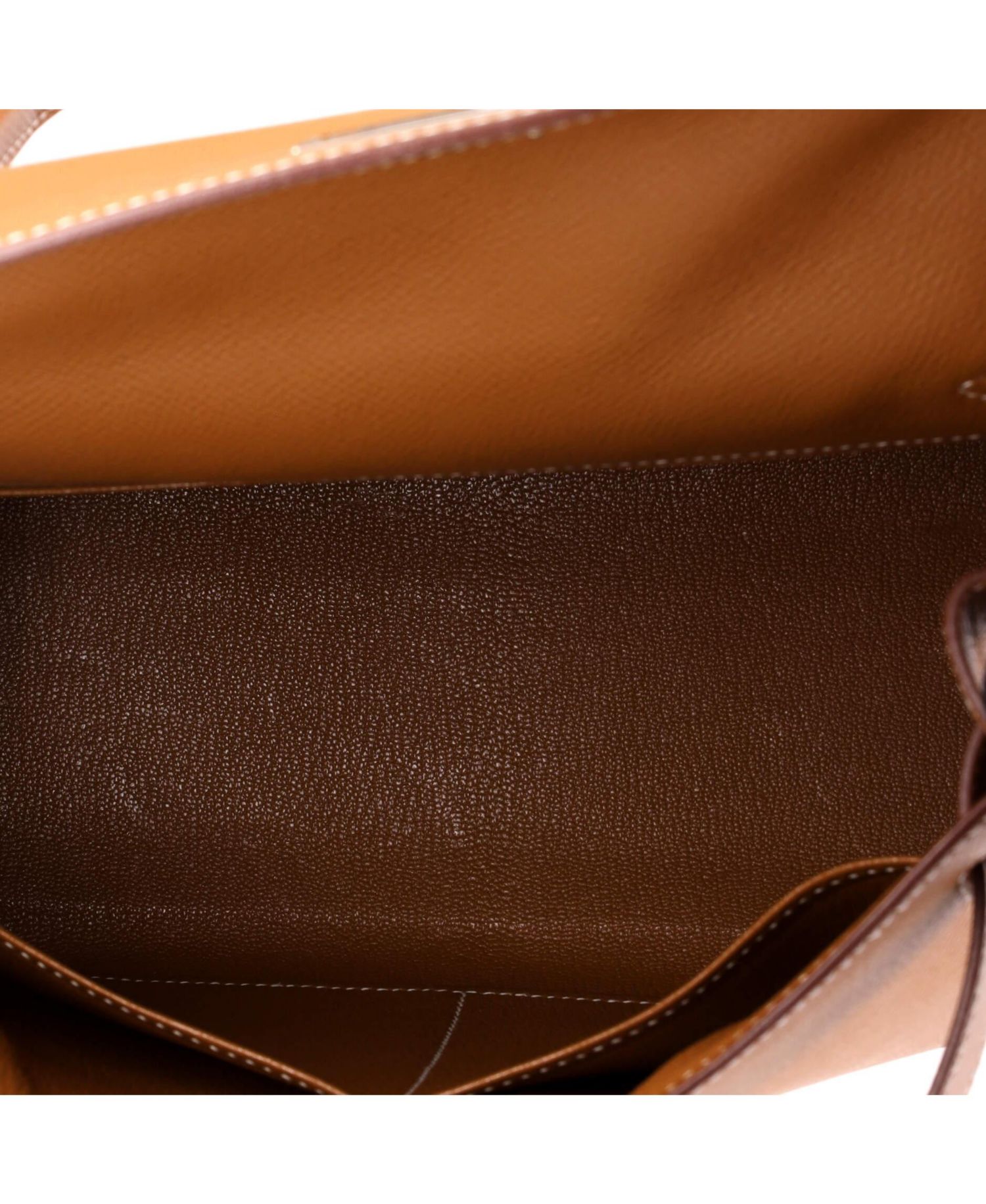 Pre-Owned Hermes Kelly 28 Handbag Brown Epsom with Palladium Hardware