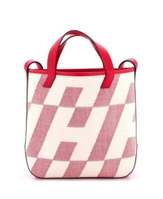 Pre-Owned Hermes 27 Cabas H en Biais Tote Canvas with Leather
