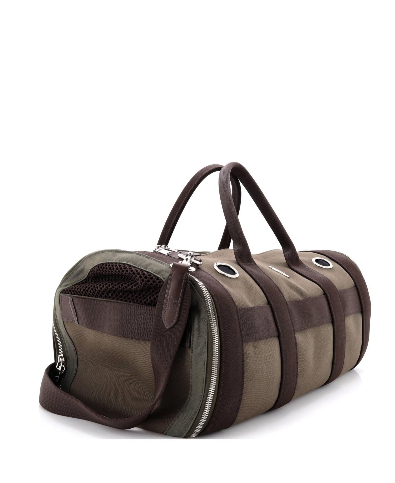 Pre-Owned Hermes Carrying Dog Bag Canvas