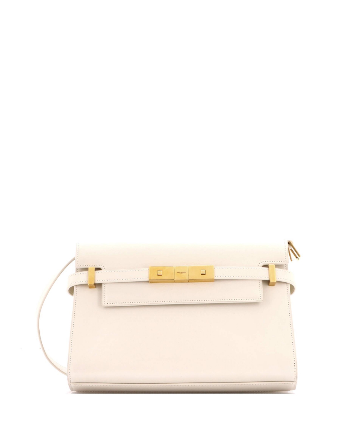 Pre-Owned Saint Laurent Small Manhattan Shoulder Bag Leather - White
