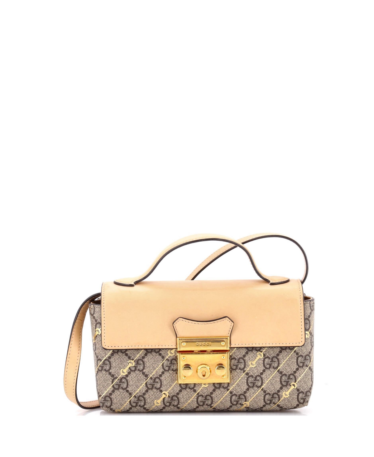 Pre-Owned Gucci Mini Padlock Top Handle Bag Printed Gg Coated Canvas and Leather
