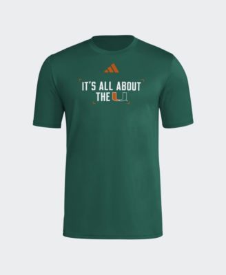 Men's Green Miami Hurricanes Locker Slogan Football Pre-Game T-Shirt