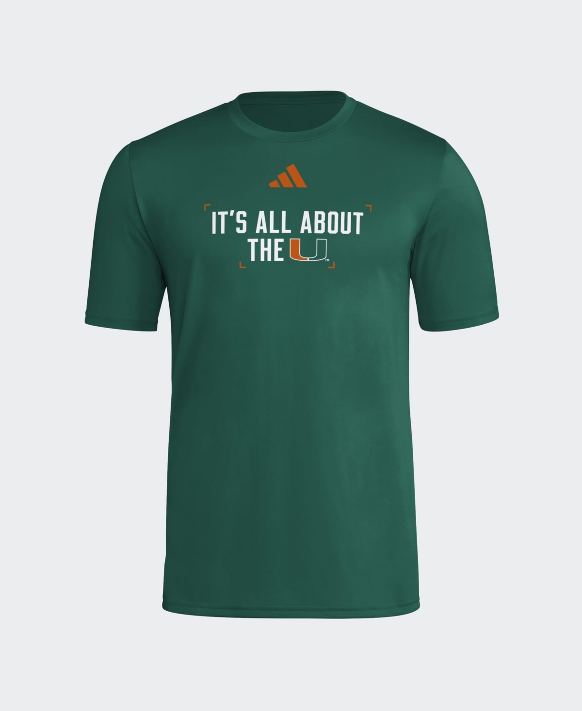 adidas Men's Miami Hurricanes Pre-Game Crewneck T-Shirt - Green