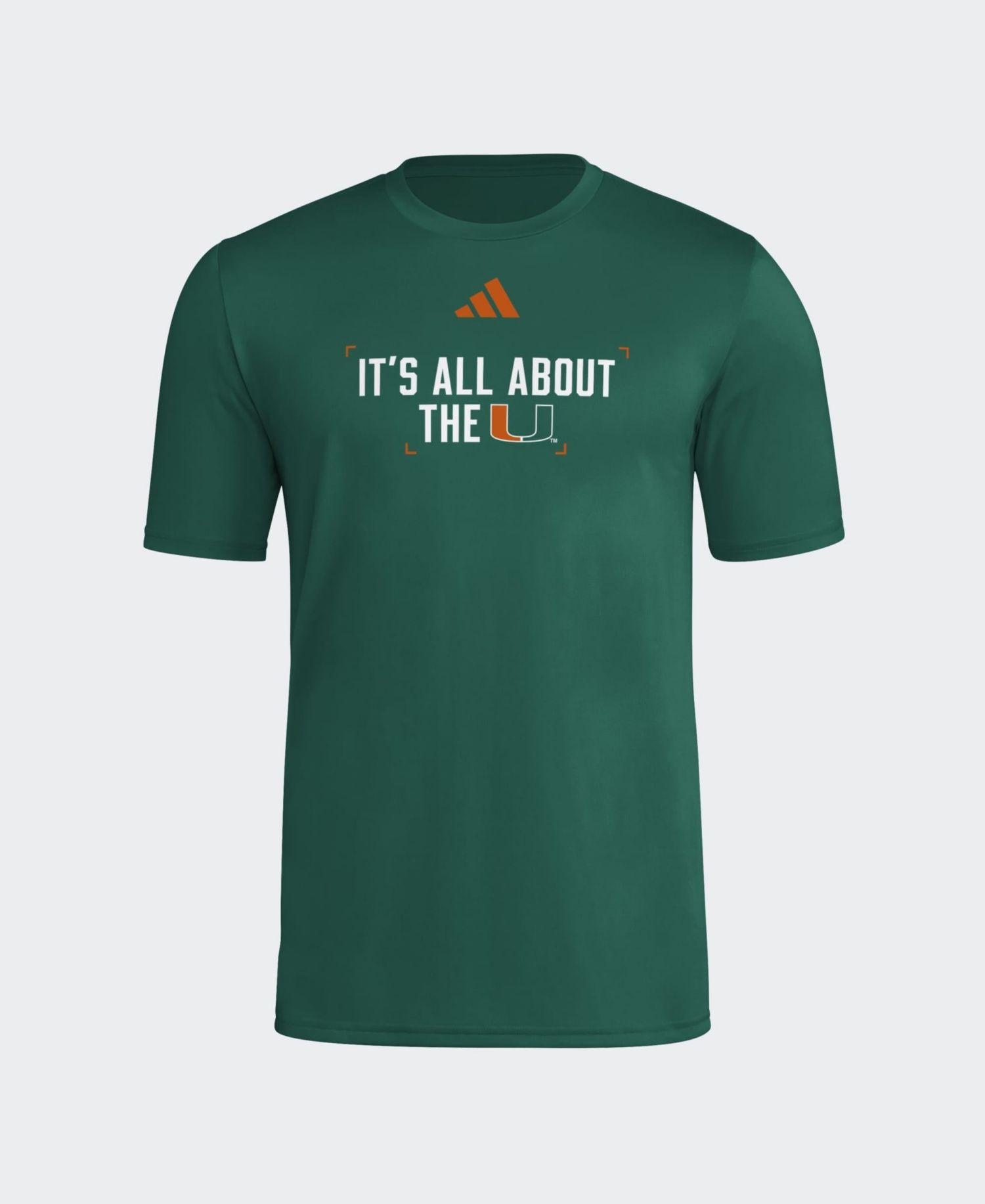 Men's Green Miami Hurricanes Locker Slogan Football Pre-Game T-Shirt