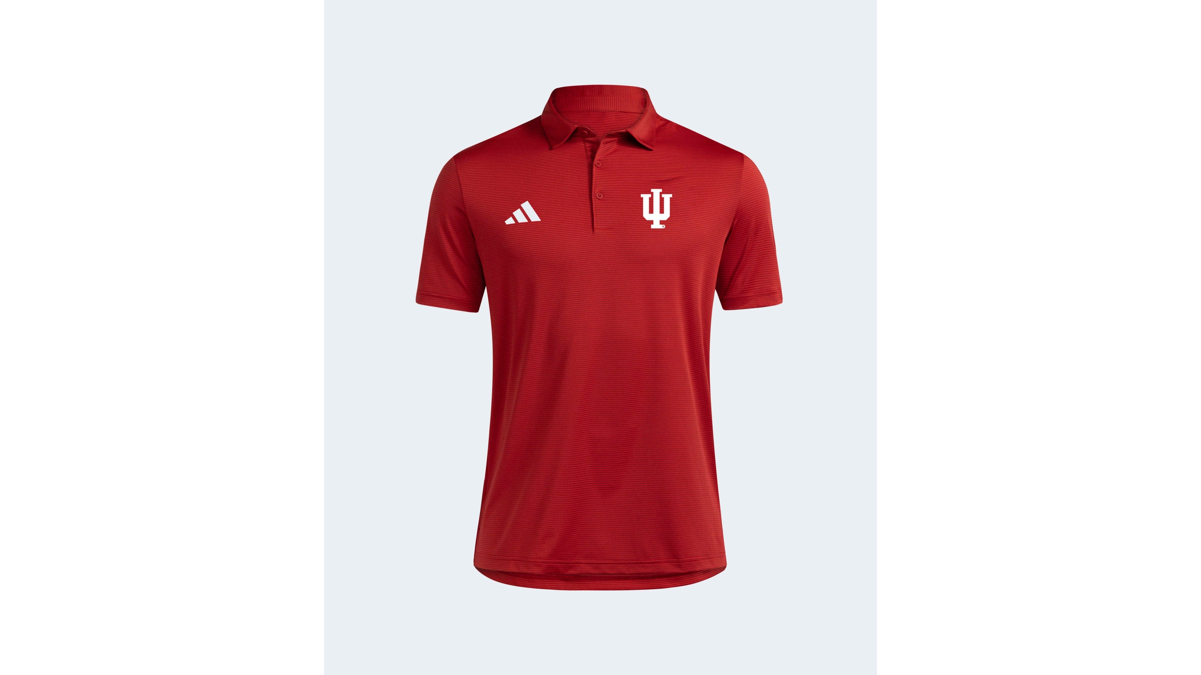 adidas Men's Indiana Hoosiers Ultimate365 Striped Embroidered Logo Polo Shirt