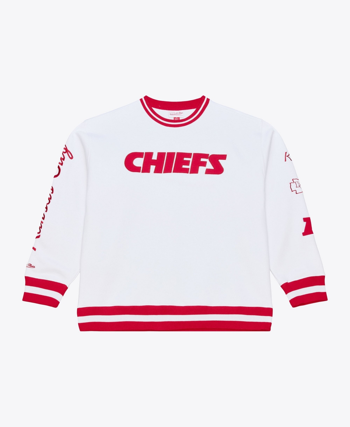 Mitchell & Ness Men's Kansas City Chiefs Fleece Crewneck Sweatshirt In White