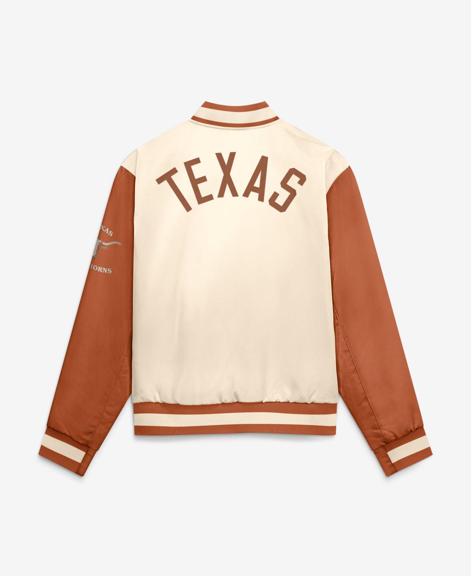Men's Natural/Texas Orange Texas Longhorns Legacy Full-Snap Bomber Jacket