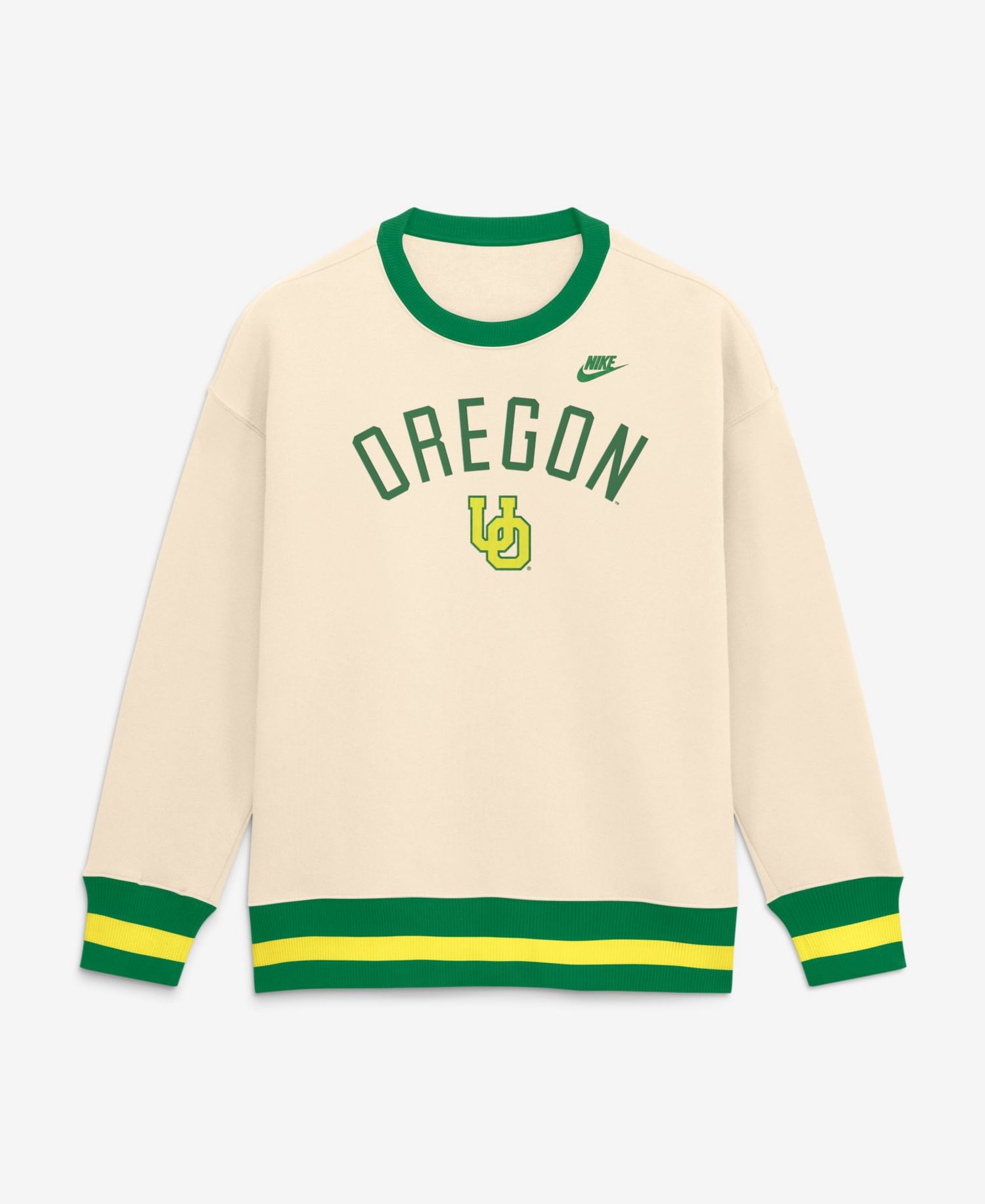 Women's Natural Oregon Ducks Oversized Legacy Arch Phoenix Sweatshirt