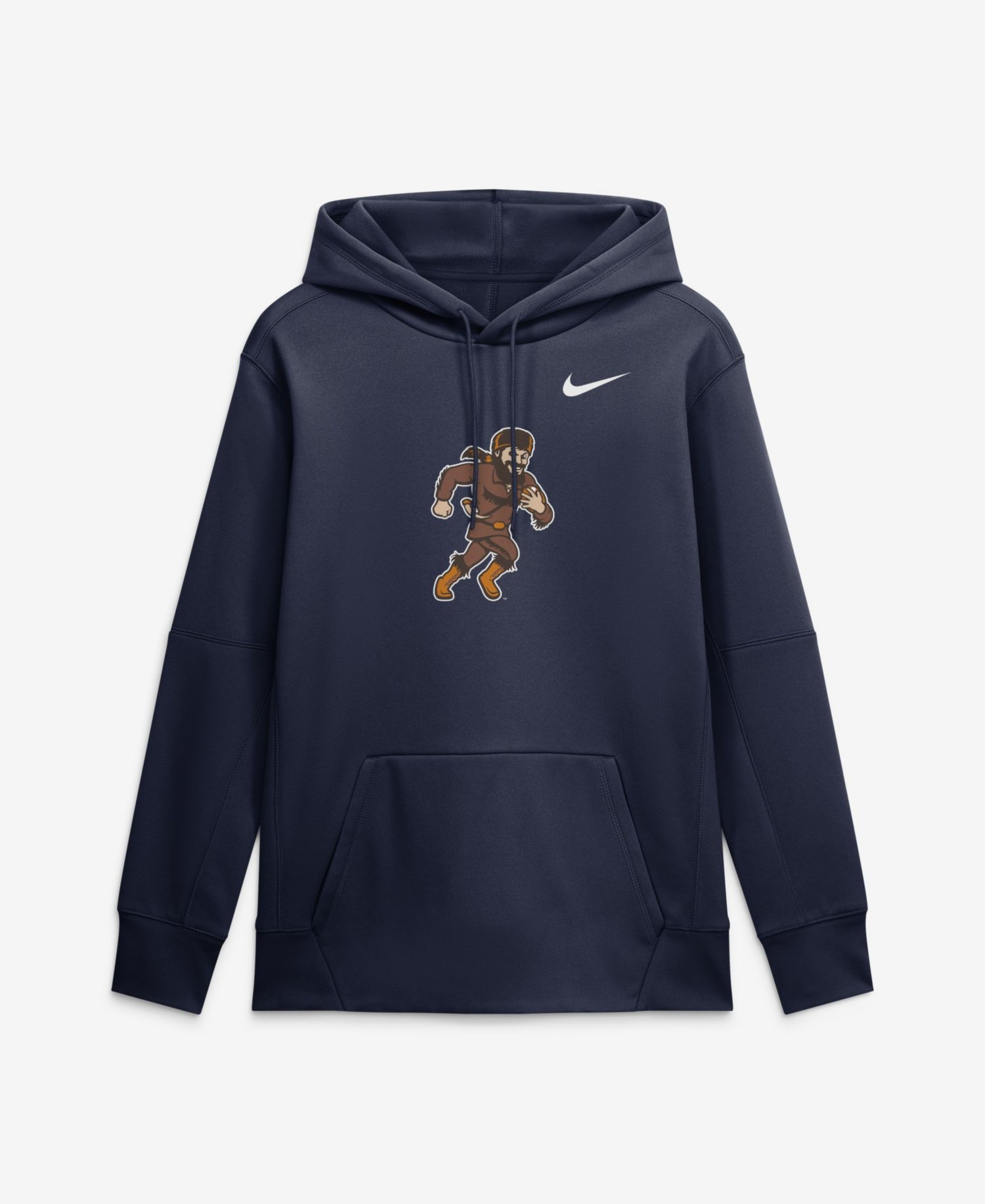 Men's Navy West Virginia Mountaineers Rushing Mascot Therma-FIT Hoodie