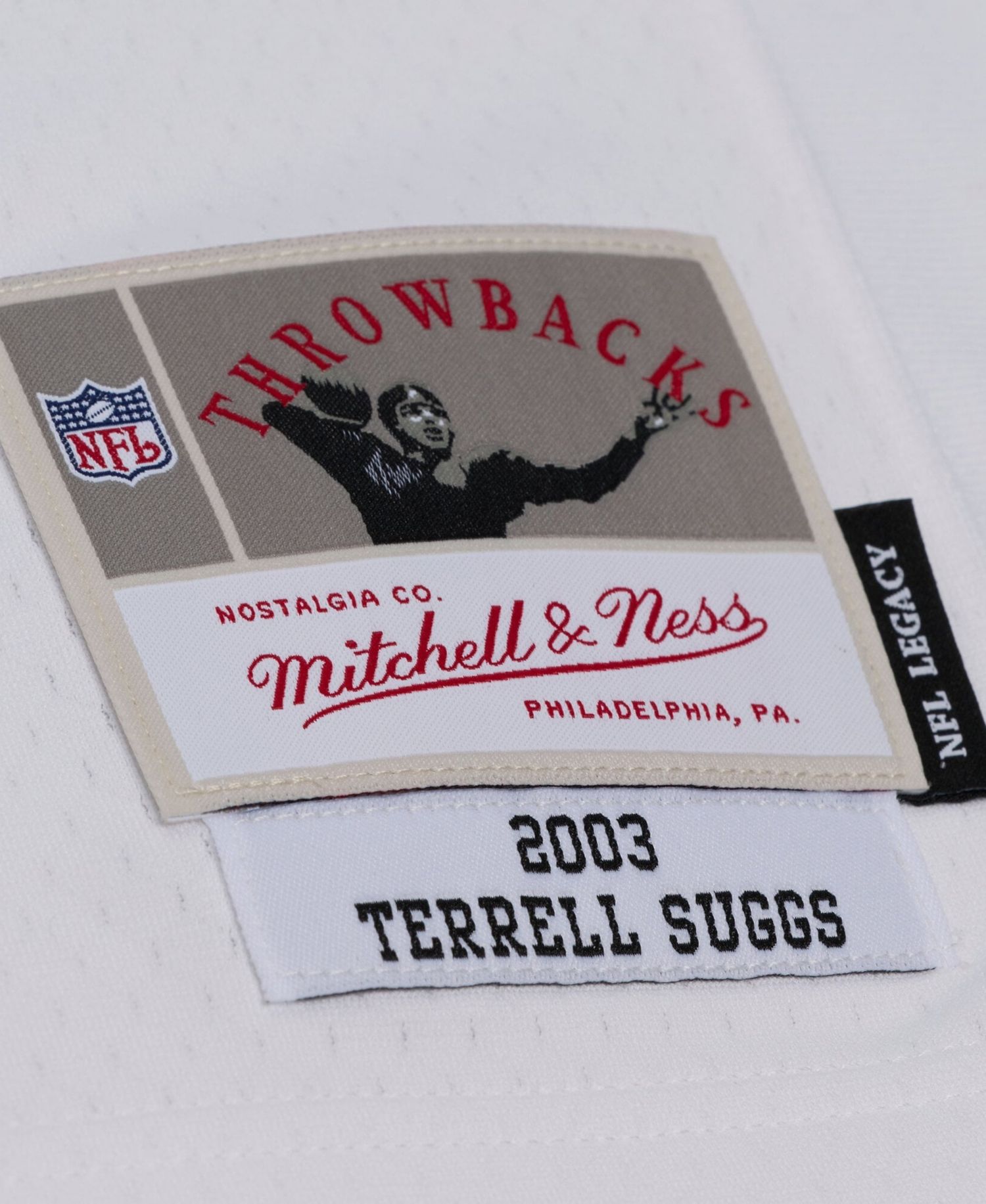 Men's Terrell Suggs White Baltimore Ravens 2003 Legacy Replica Player Jersey