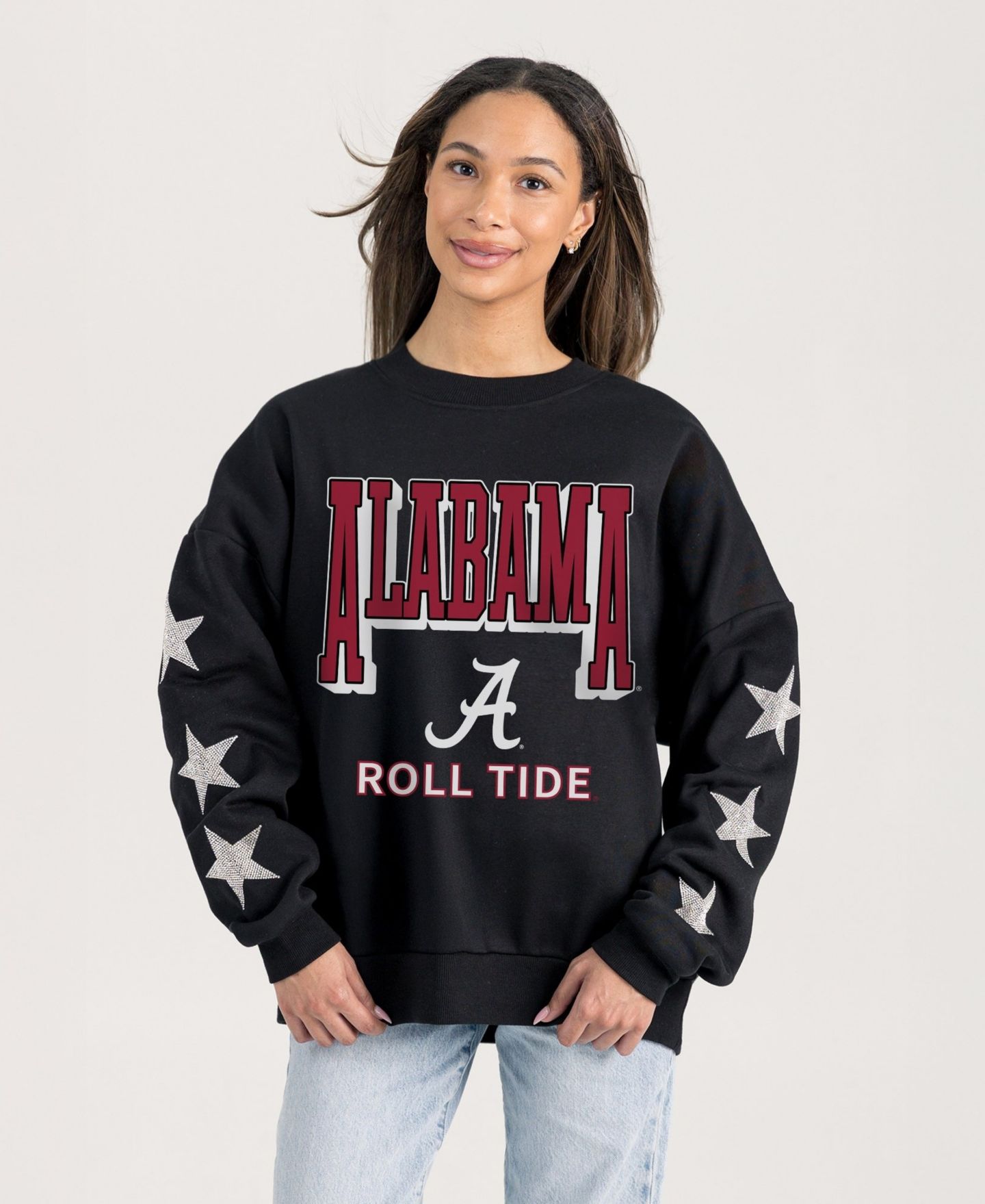 Женская толстовка Gameday Couture Black Alabama Crimson Tide Pure Victory Relaxed Rhinestone Pullover — фото 1