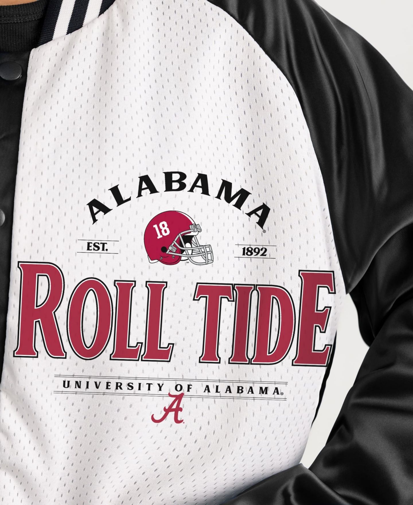 Женская куртка Gameday Couture Black Alabama Crimson Tide Oversized Inner Drive Varsity Rhinestone Full-Snap Bomber, цвет: Чёрный / Белый — фото 4