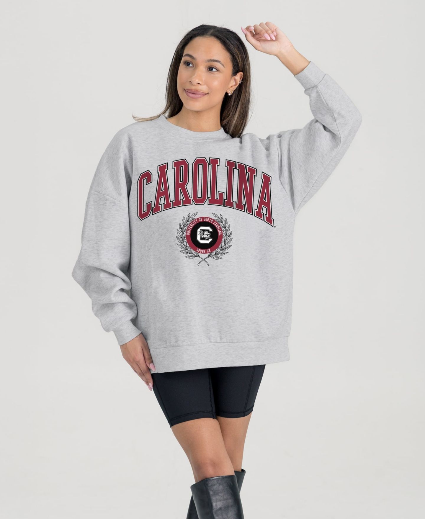 Женская толстовка Gameday Couture Ash South Carolina Gamecocks Oversized Tradition Refined Premium Fleece — фото 2