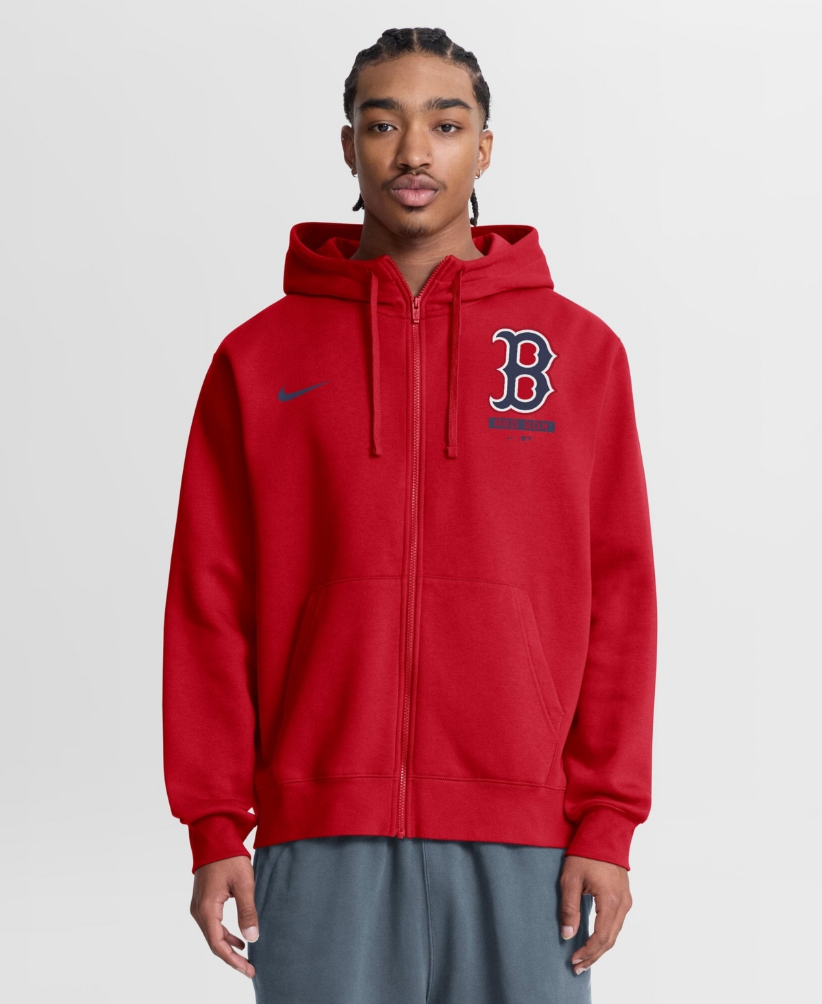 Nike Men's Boston Red Sox Lockup Full-Zip Fleece Hoodie