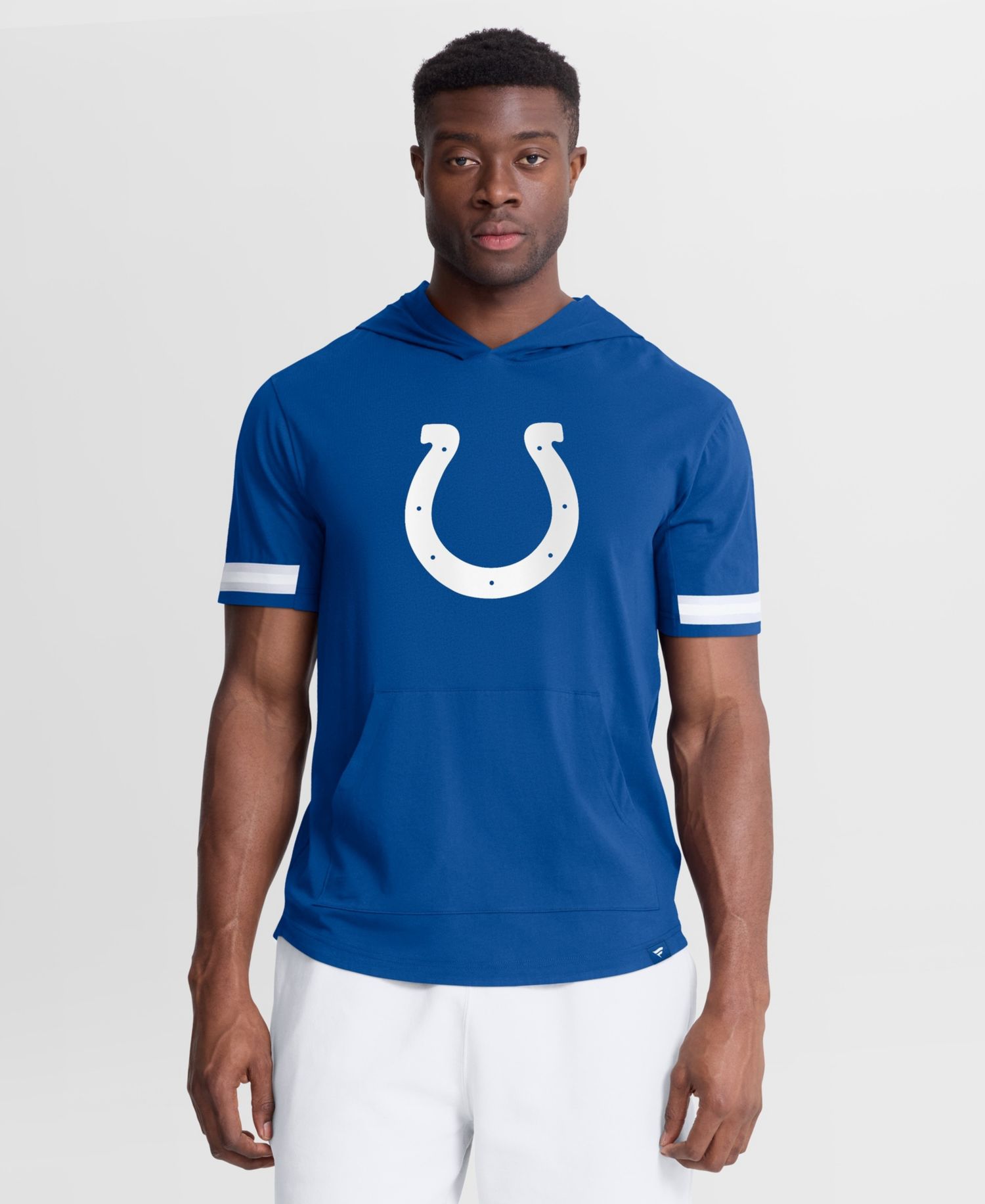 Men's Royal Indianapolis Colts Optimal Play Short Sleeve Hooded T-Shirt