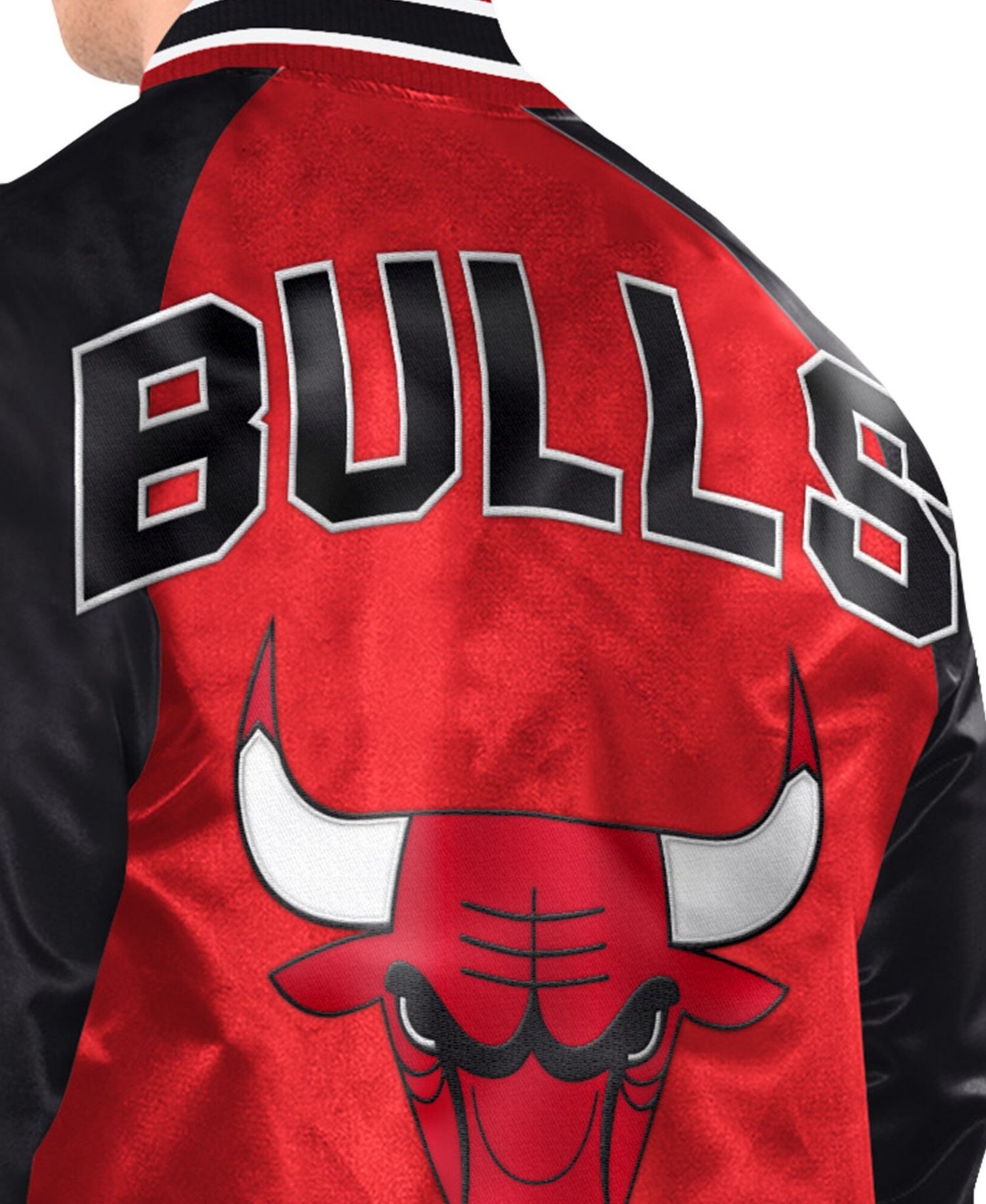 Men's Red/Black Chicago Bulls Inductee Raglan Full-Snap Varsity Jacket