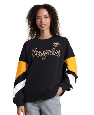 Women's Black Pittsburgh Penguins Grand Slam Sleeve Color Block Sweatshirt